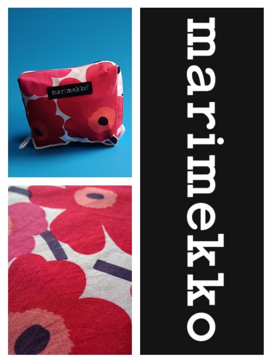 Marimekko Handbags - NWOT Marimekko Red "Unikko" Floral Print Mini Cosmetic Toiletry Bag Pouch